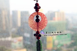 玉石同心圓汽車掛件 匠心與吉祥交織的車內雅飾